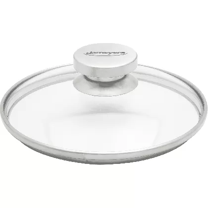 Glasdeckel mit Edelstahlring 18cm