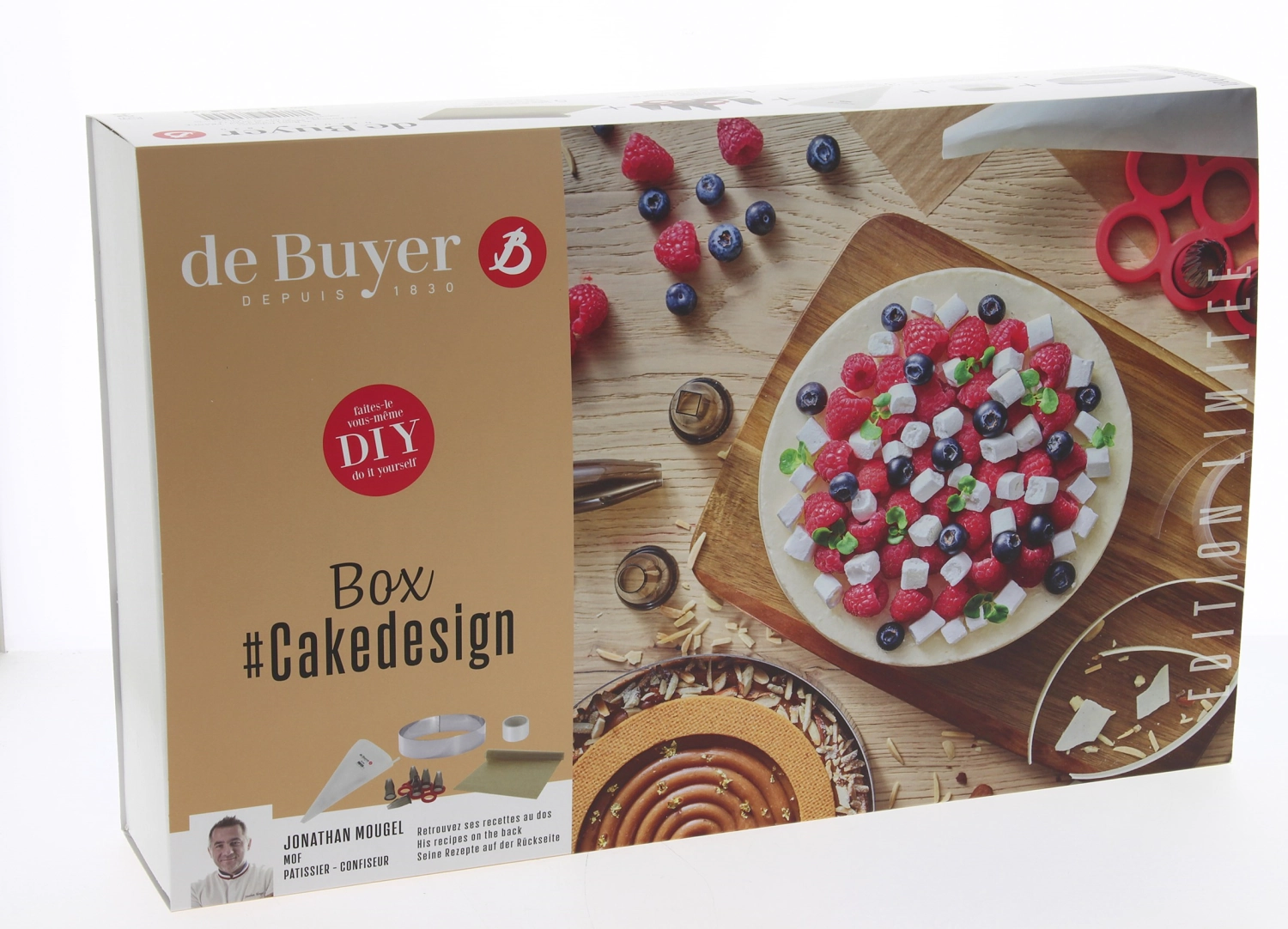 5er Set CAKESEDIGN: Gebäckring+Teigband+Backpapier+Tasche