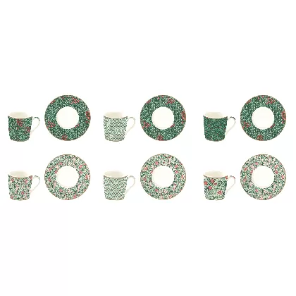 Coffee Mania 6er Espr.-tasse m. Untert. Floral Fantasy 100ml