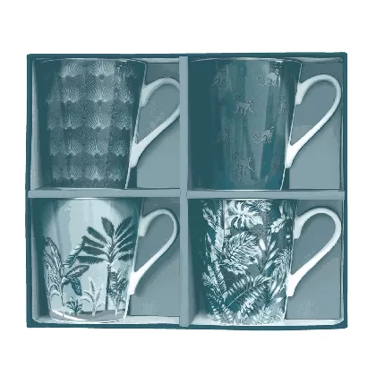 4er Set Coffee Mania Kaffebecher in, Jungle, 300ml