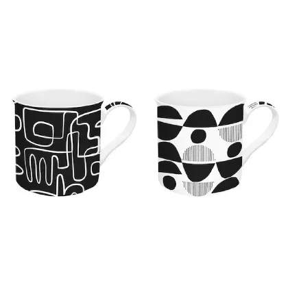 2er Set Graffiti Porzellanbecher 300 ml