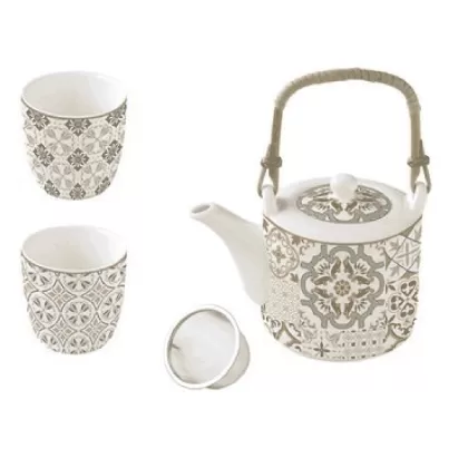 Siracusa Teekanne 600 ml mit Aufguss und 2 Tassen