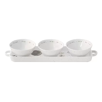 Home und Kitchen Apéro Set 37x10cm mit 3 Schalen