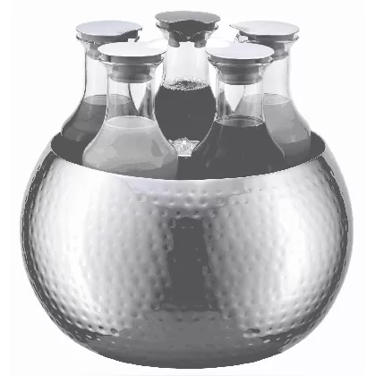CARAFINE Getränke-Set Quintet gehämmert 5x1.2L Glaskaraffe