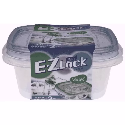 2er Set Vorratsdosen EZ Lock quadratisch 0.61lt