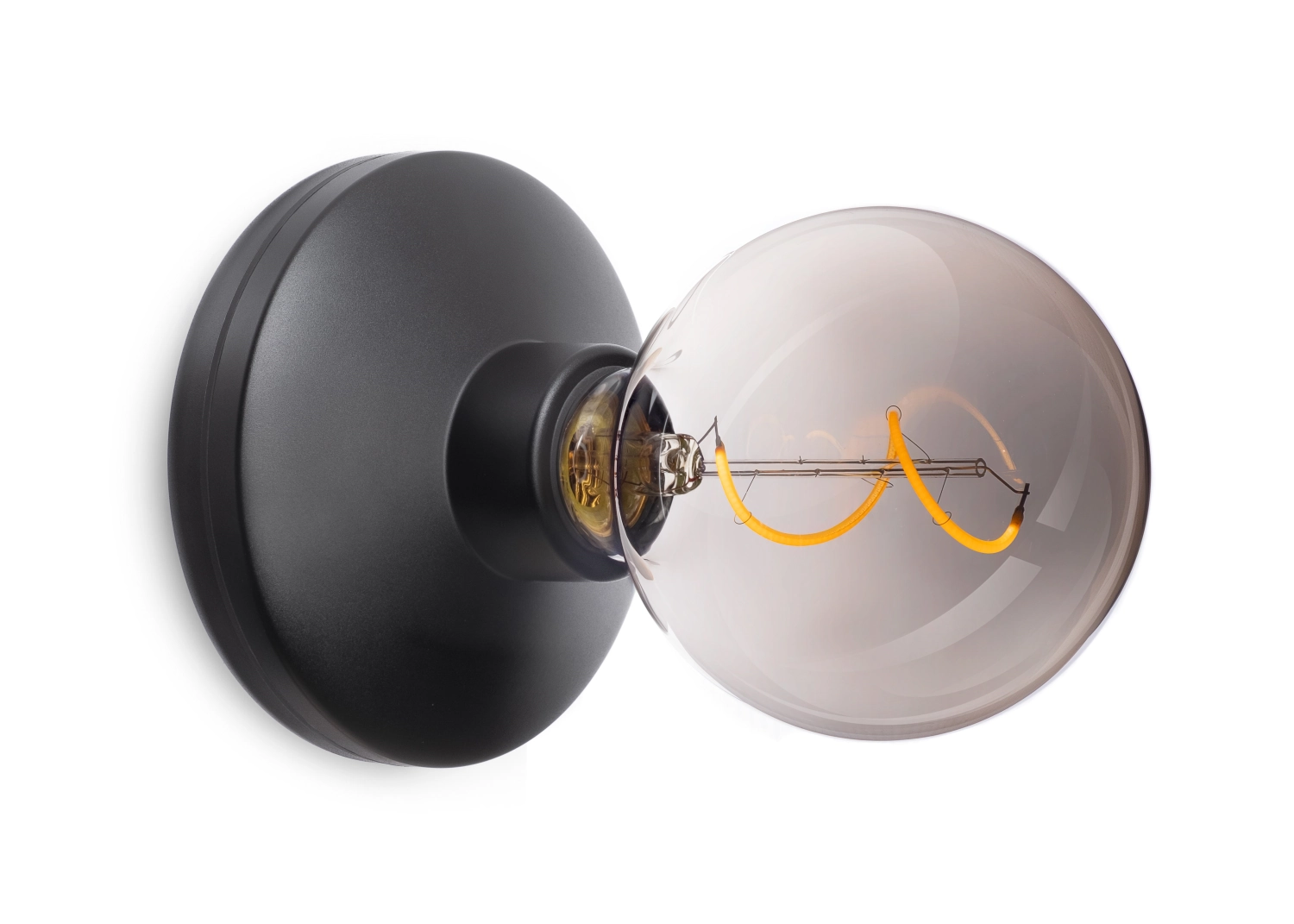 Humble Bee wall light black smoked 18x12cm