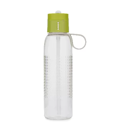 Dot Trinkflasche mit Strohhalm, transp. grün, 750 ml