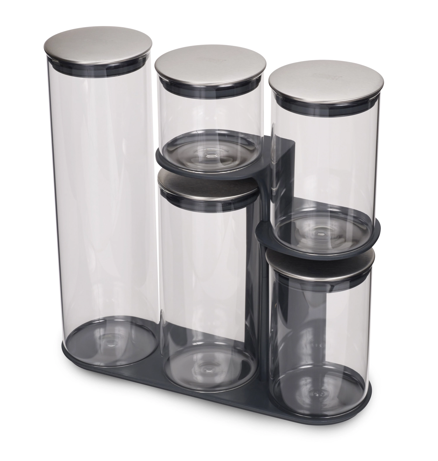 Steel Collection Food Store Podium 5tlg., Edelstahl Glas