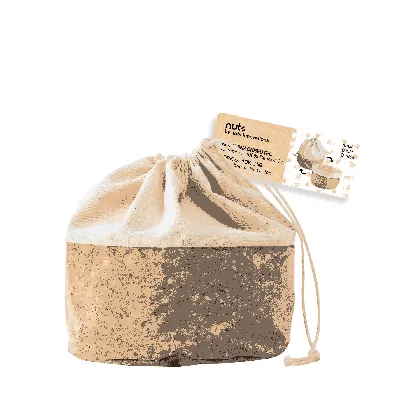 Brotbeutel mit Kordel, Baumwolle S cork/beige, 16cm