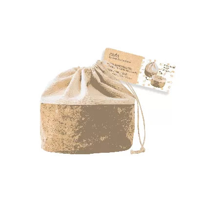 Brotbeutel mit Kordel, Baumwolle XS cork/beige, 12cm