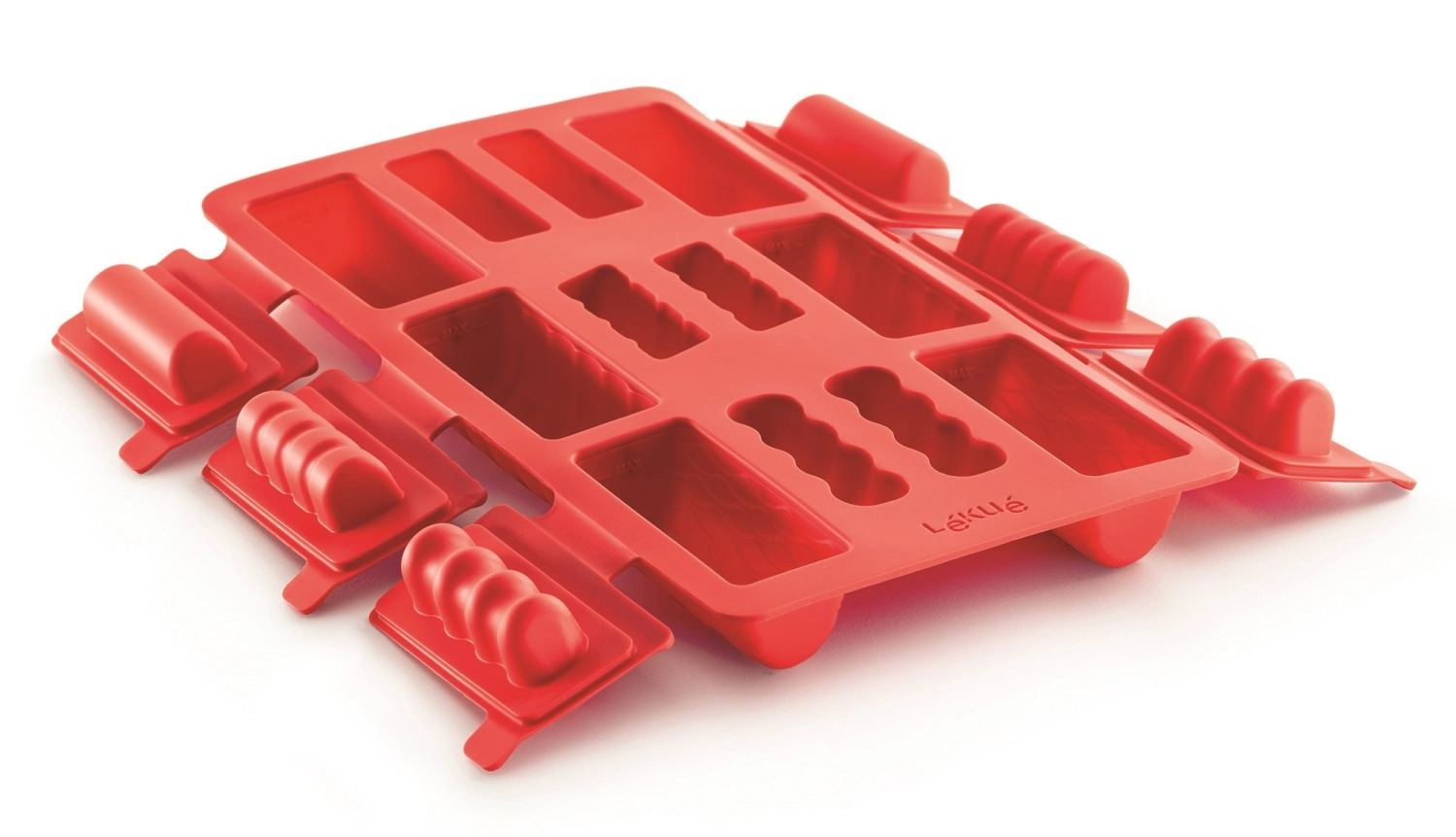 Backform für Mini Bûche rund 29x17x3.5 cm Silikon rot