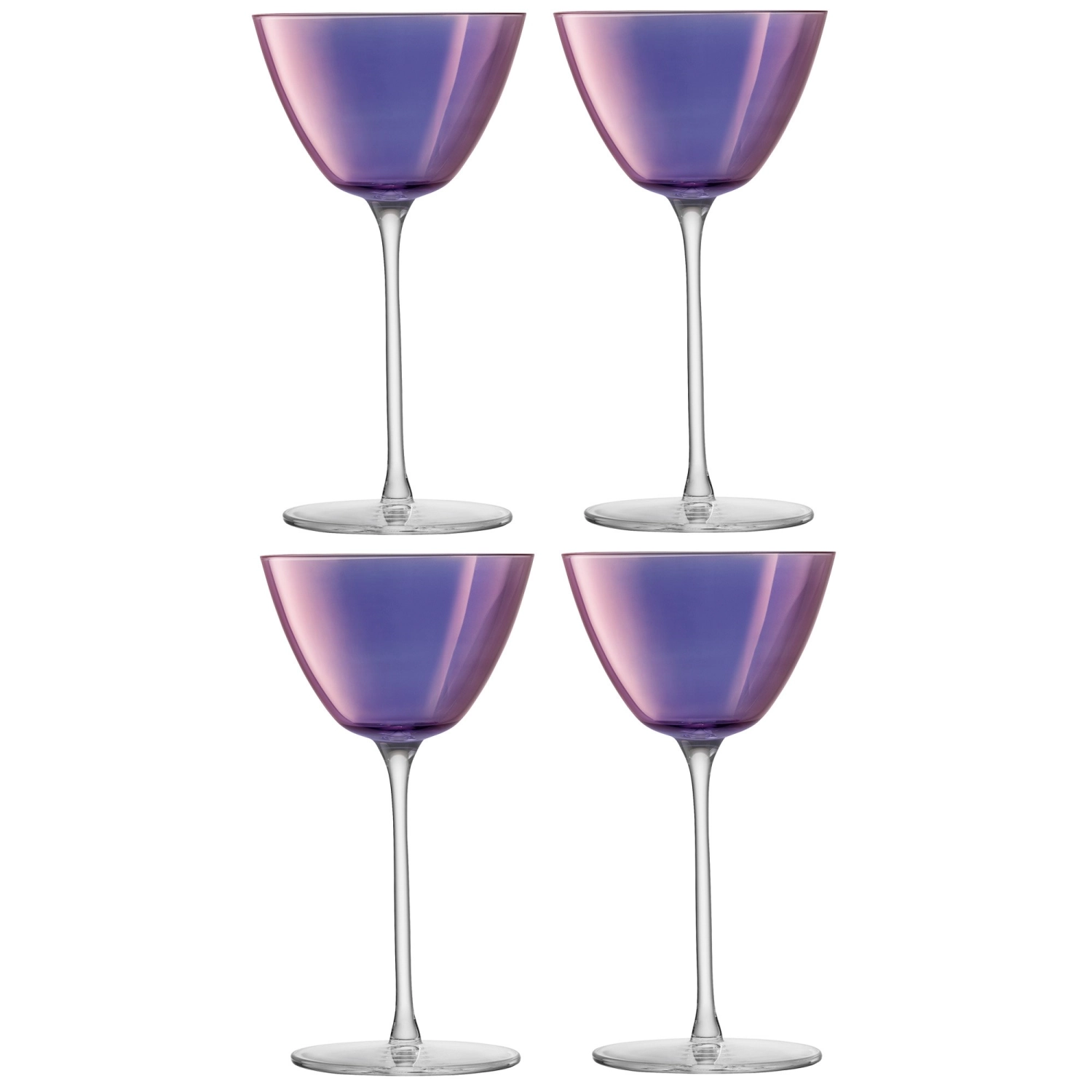 4er Set Aurora Martini Glas 195ml - polar-violet