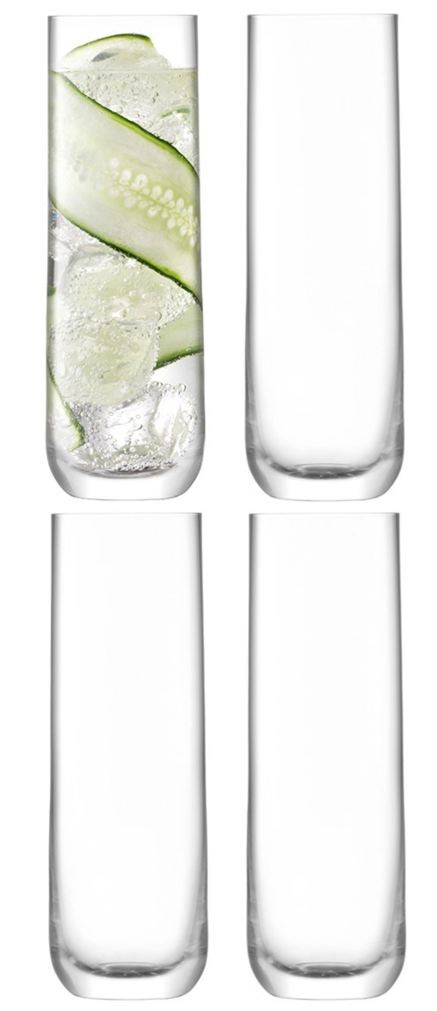 4er Set Borough Longdrinkgläser 420ml Klar