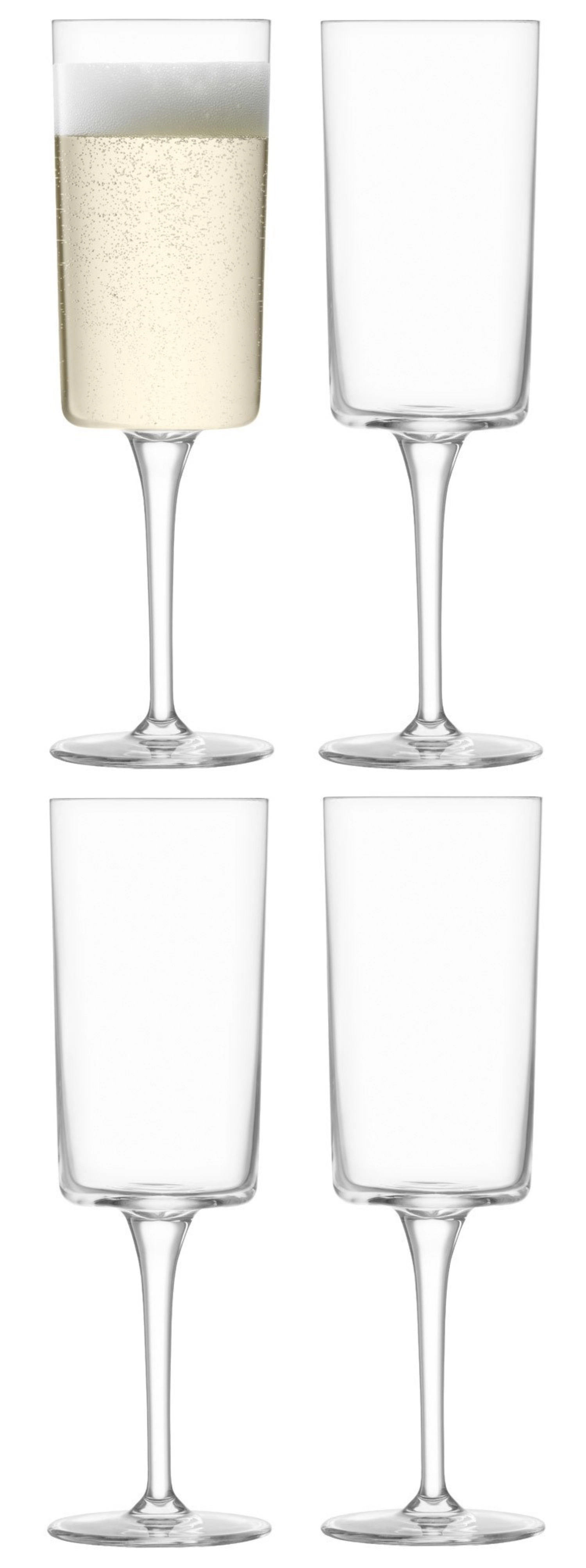 4er Set Gio Champagner Flutes 210ml Klar