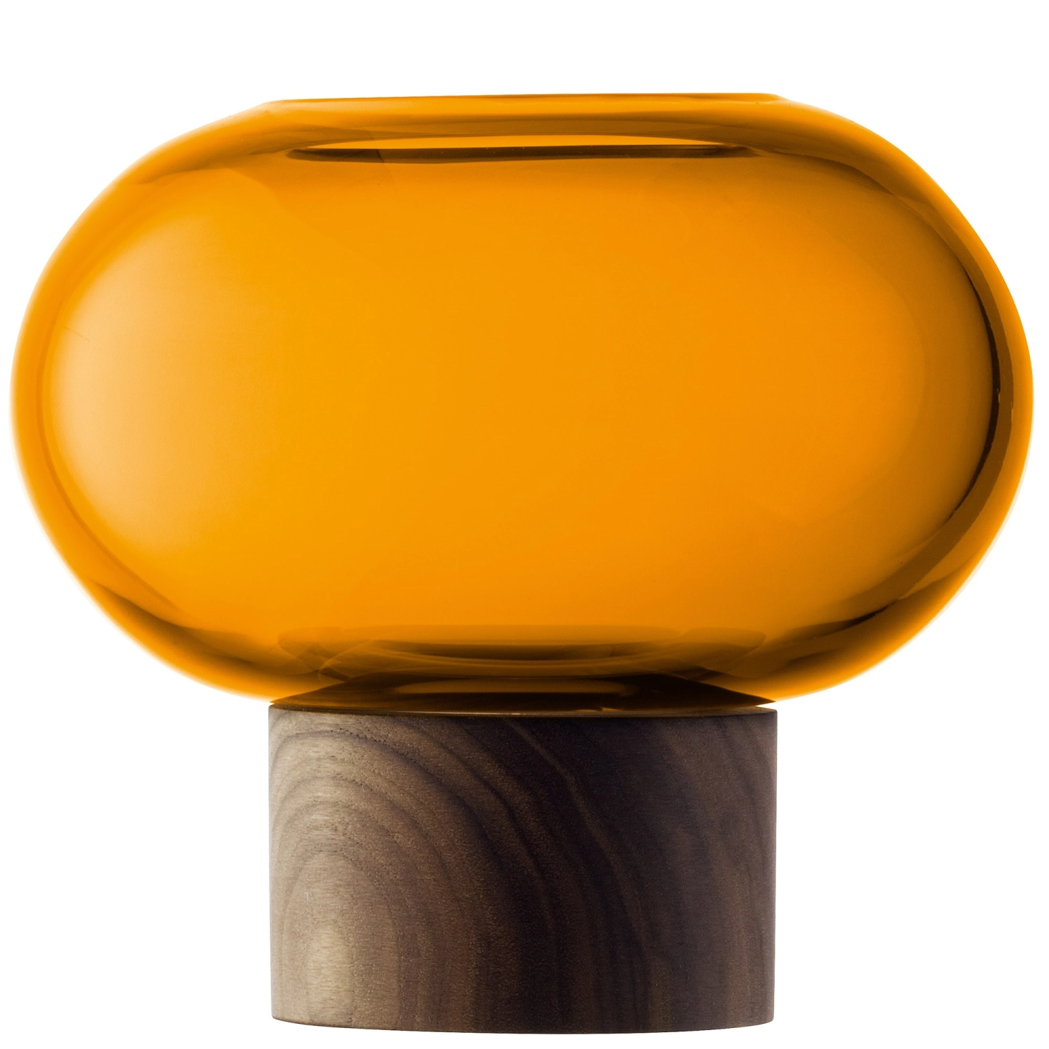 Oblate Vase Ø15cm, H13.5cm - bernstein walnuss
