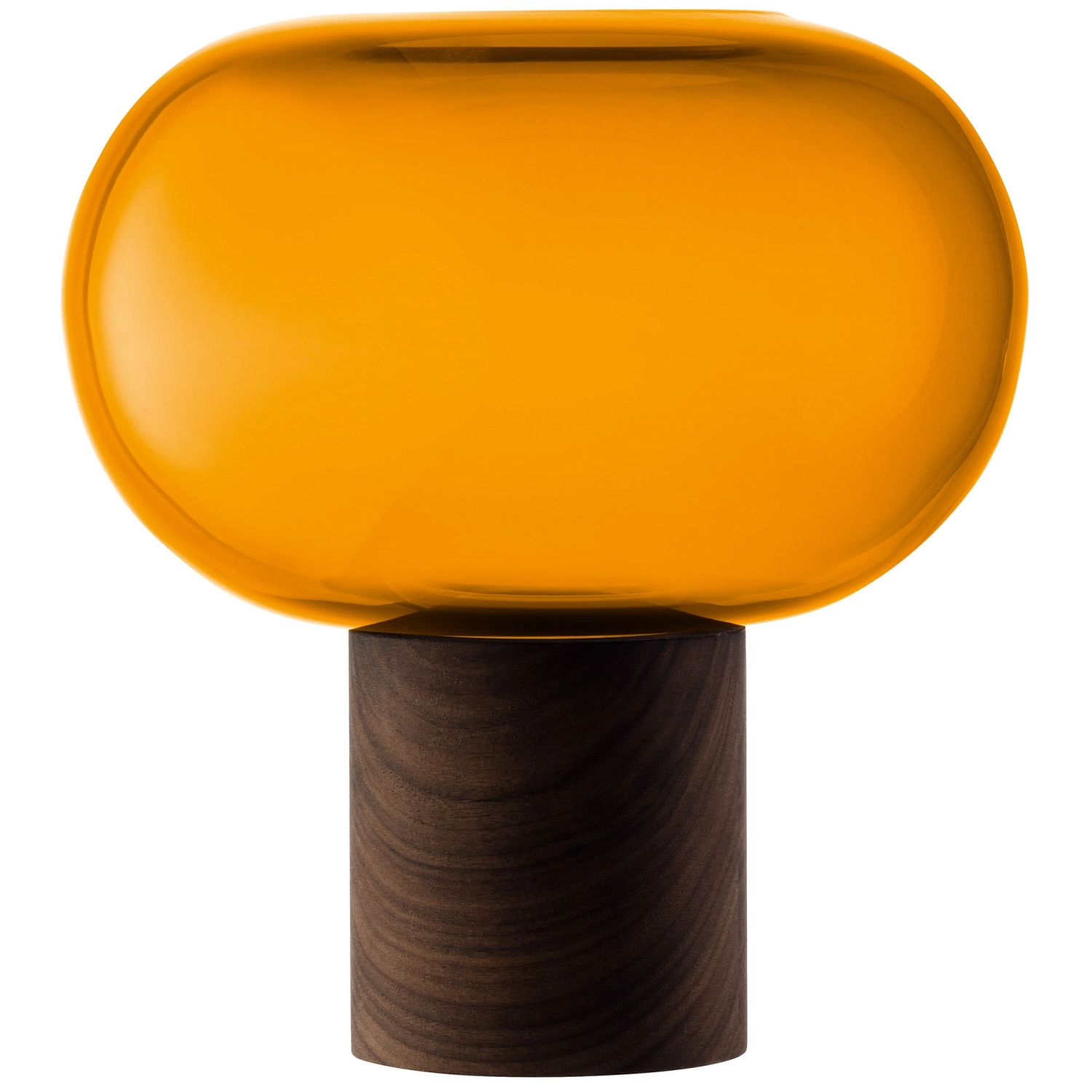 Oblate Vase Ø19.5cm, H21.5cm - bernstein walnuss