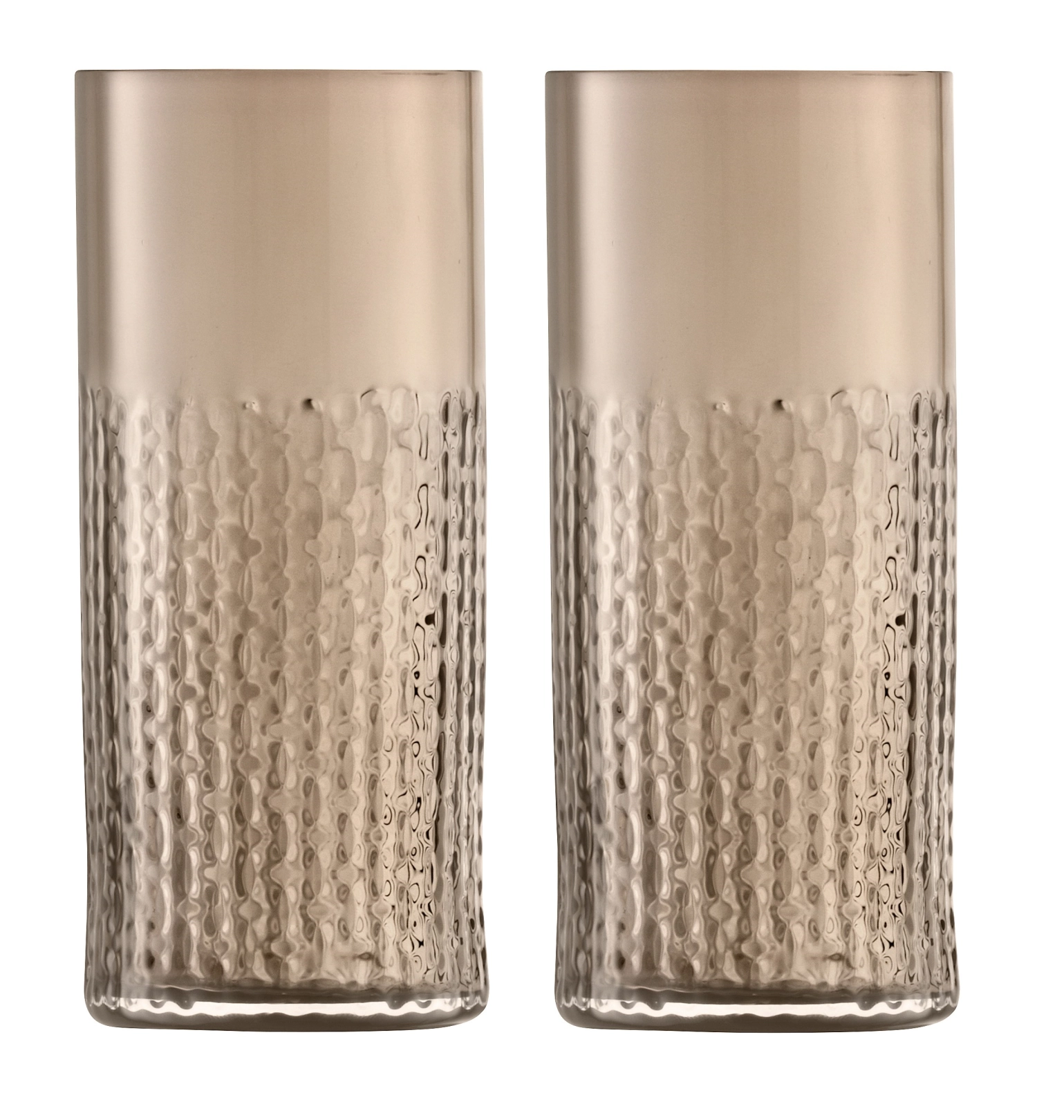 2er Set Wicker Longdrinkgläser 400ml Taupe
