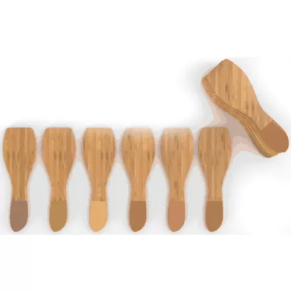 6er Set Raclette Schaber Bambus, assortiert 13x5cm