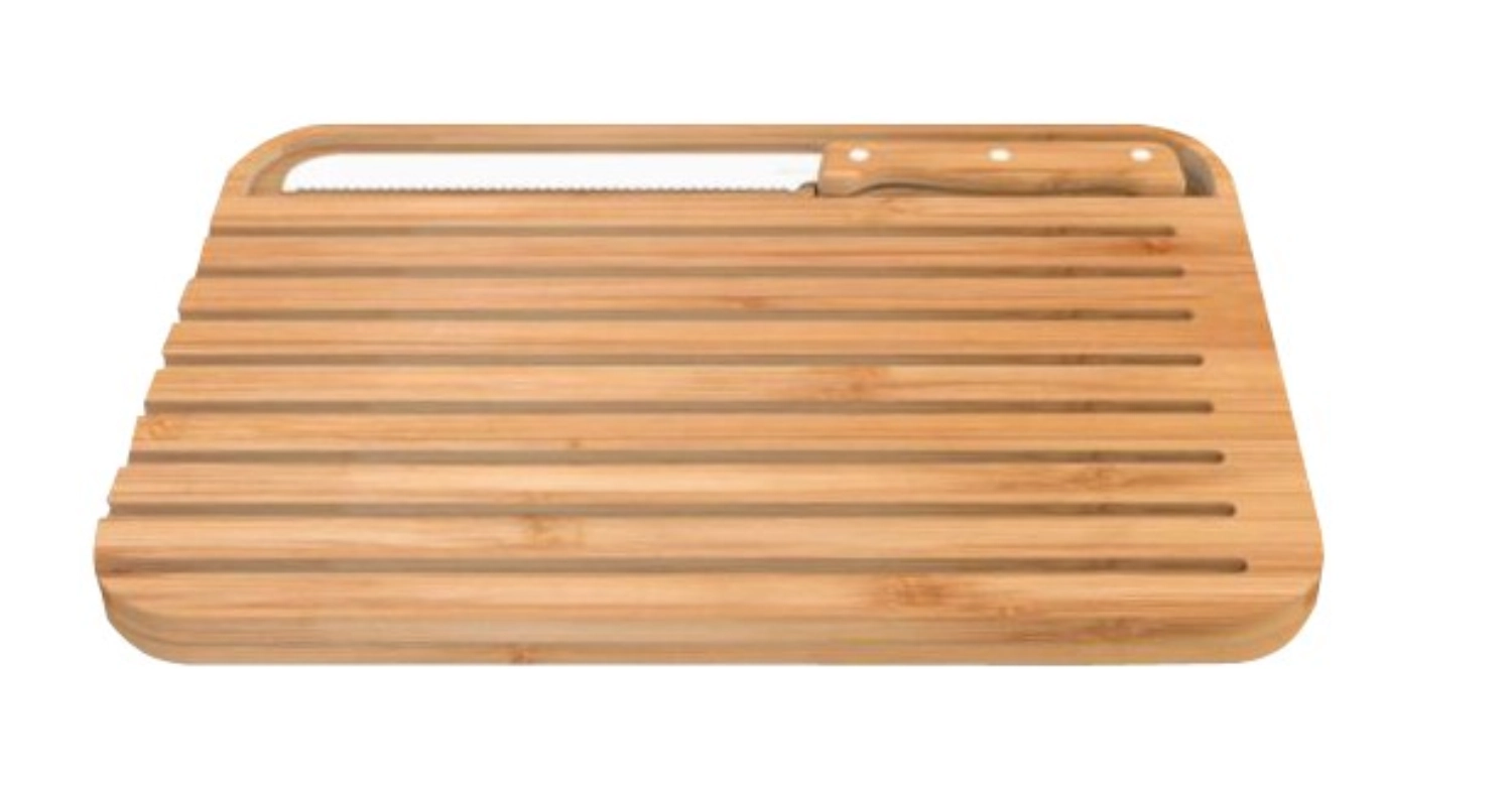 Set Brotschneidebrett & Brotmesser natural, 36x26cm