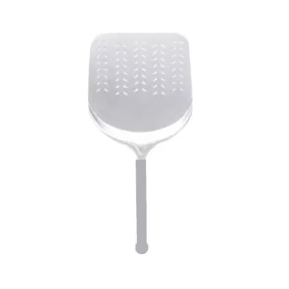 Pizzaschieber Alu rechteck. perfor. 33cm kurzer Griff L63cm
