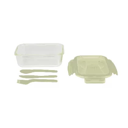 Lunch box 1.2L mit Besteck grün