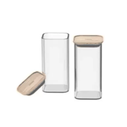 2er Set Vorratsglas mit Bambusd. XS 24cl 6x6x9cm