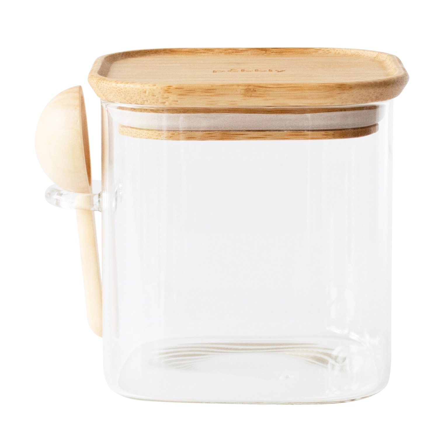 Vorratglas m. Bambusd. 0.8l u. Bambus-Messlöffel 5ml