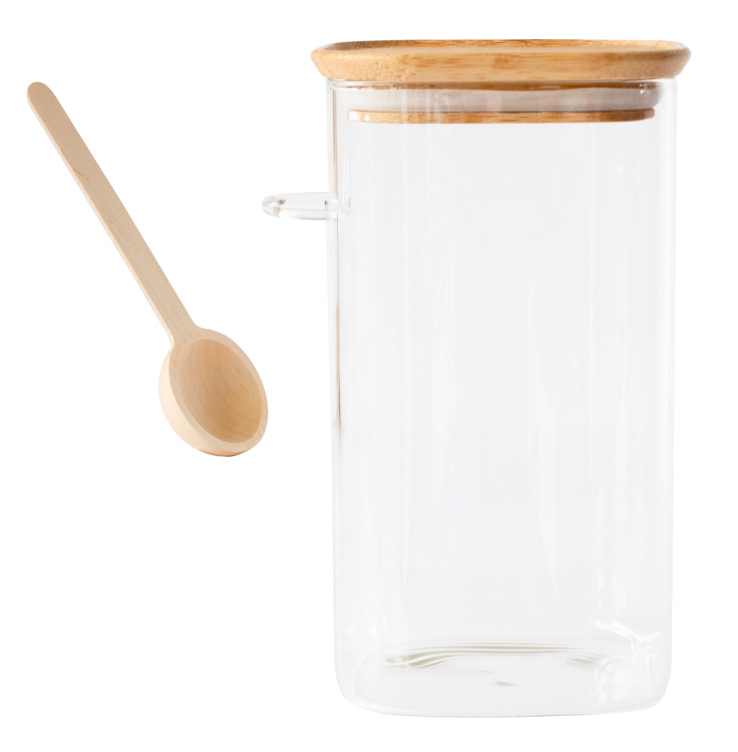 Vorratglas m. Bambusd. 1.4l u. Bambus-Messlöffel 15ml