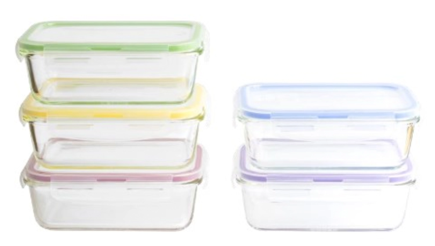5er Set Vorratsglas m. Plastikd., 850 ml