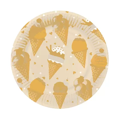 Pappteller 10x Ice cream, 23x23cm