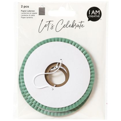 I AM CREA Papier Laterne, mint, 10cm