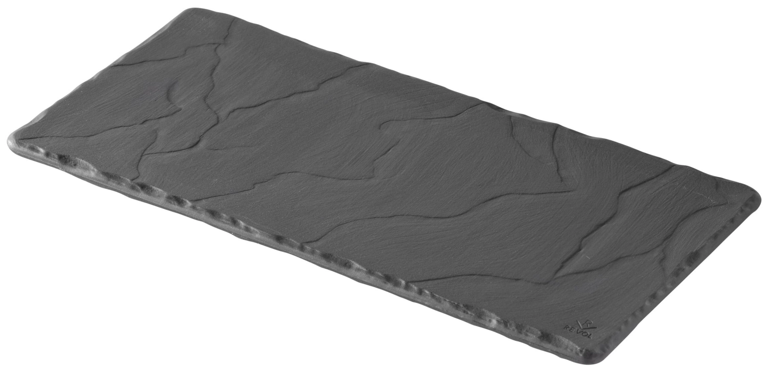 Tablett rechteckig, 25x12cm, schiefer-optik