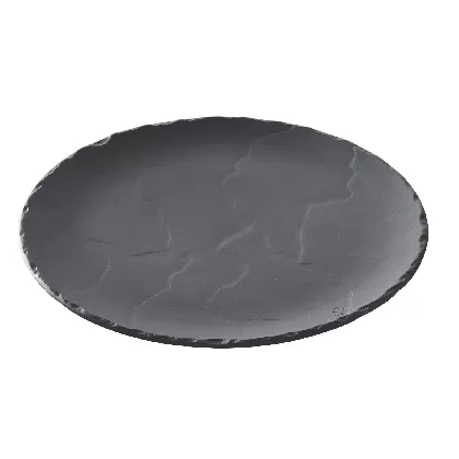 Teller rund, schwarz Ø20cm, schiefer-optik
