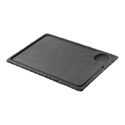 Steakplatte 33x24cm, schiefer-optik