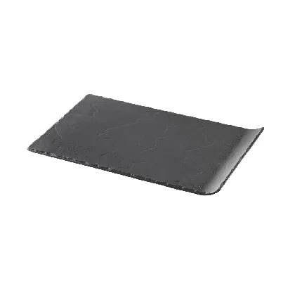 Teller rechteckig mit hohem Rand, 33x20cm, schiefer-optik