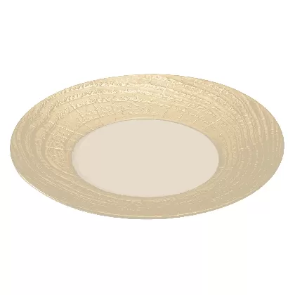 Präsentationsteller rund, H:3.4cm, Ø31cm, elfenbein/gold