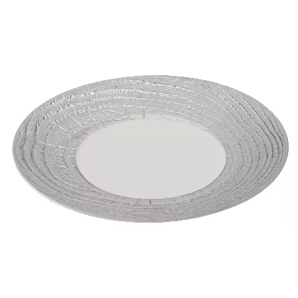 Präsentationsteller rund, H:3.4cm, Ø31cm, elfenbein/sil.