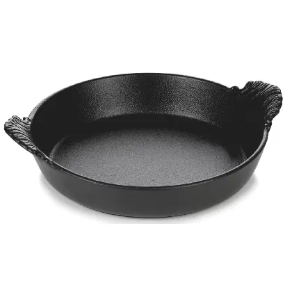 Gratinschüsssel rund mit Griffen, Ø18cm, gusseisen-optik
