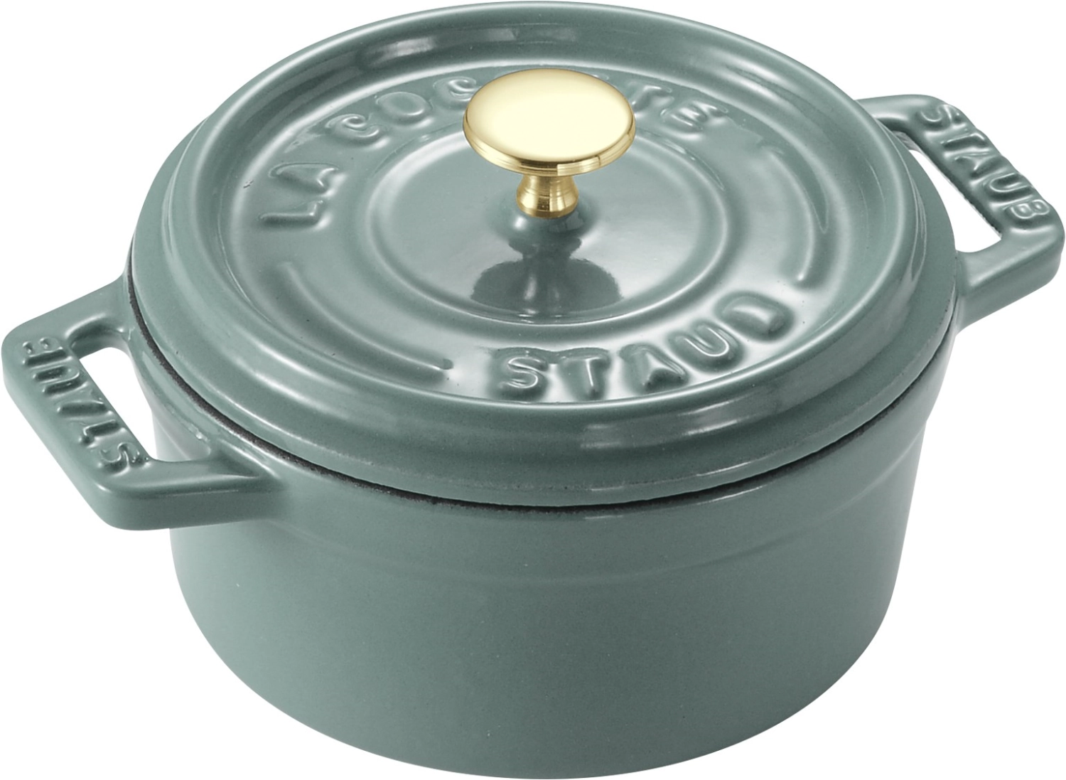 Cocotte 10cm, rund, Eucalyptus, Gusseisen 0.25l