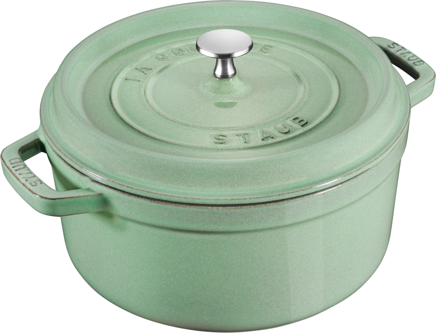 Cocotte 28cm, rund, Salbei, Gusseisen 6.7l