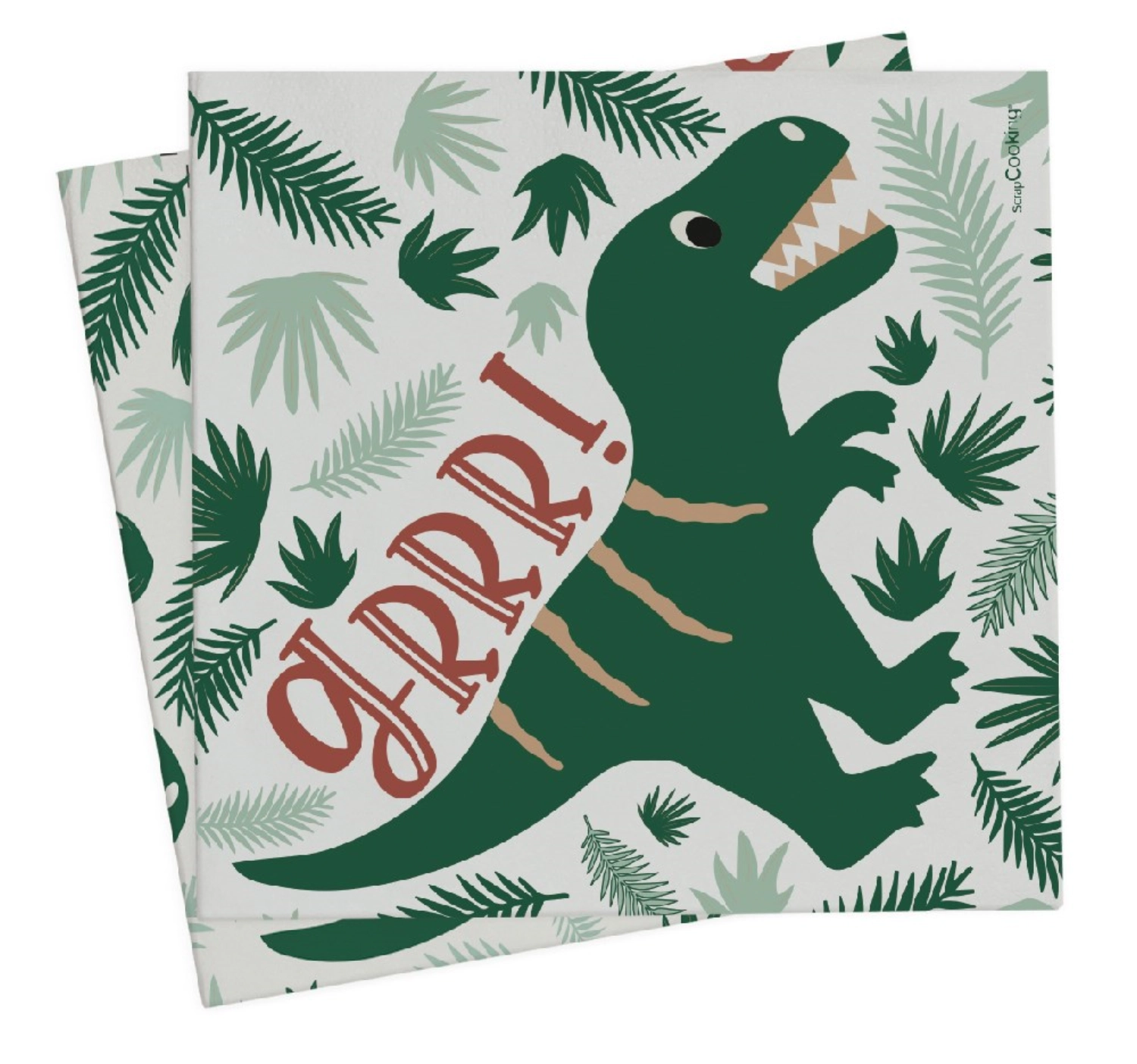 20 Stk. Servietten Papier Dino 33x33cm