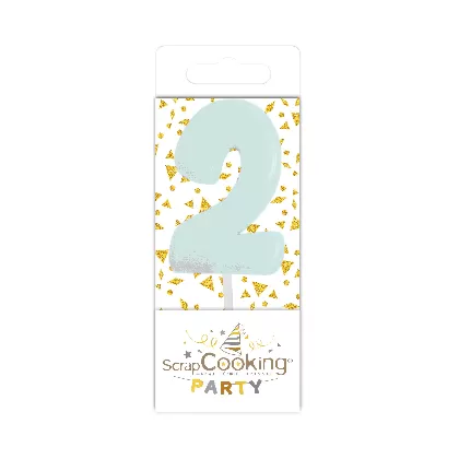 15 Stk. Mini Kerze Nummer 2 assortiert
