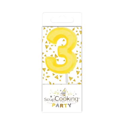 15 Stk. Mini Kerze Nummer 3 assortiert