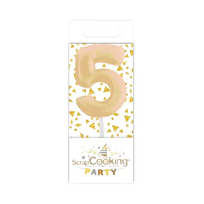 15 Stk. Mini Kerze Nummer 5 assortiert