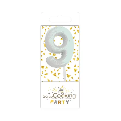 15 Stk. Mini Kerze Nummer 9 assortiert