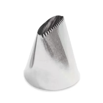 XXL Edelstahlspritzaufsatz glatt und Streifen D5cm H5.5cm