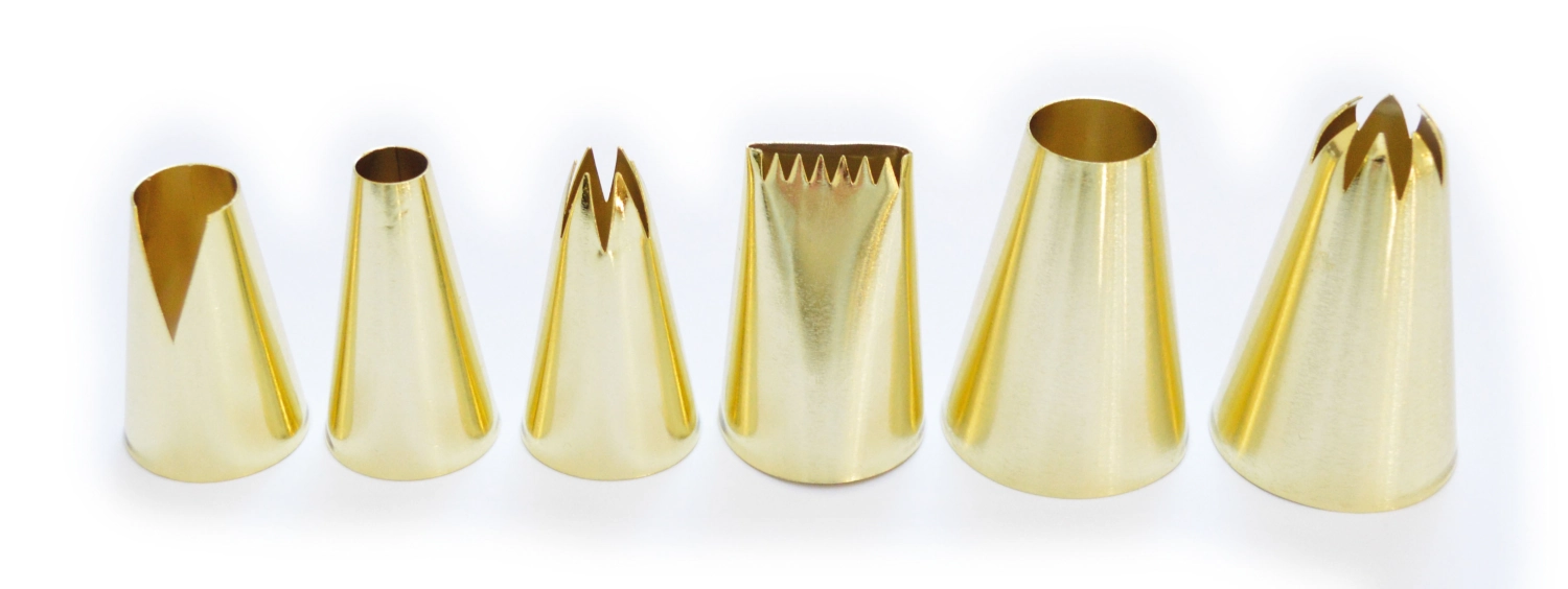 6er Set Goldene Spritztüllen
