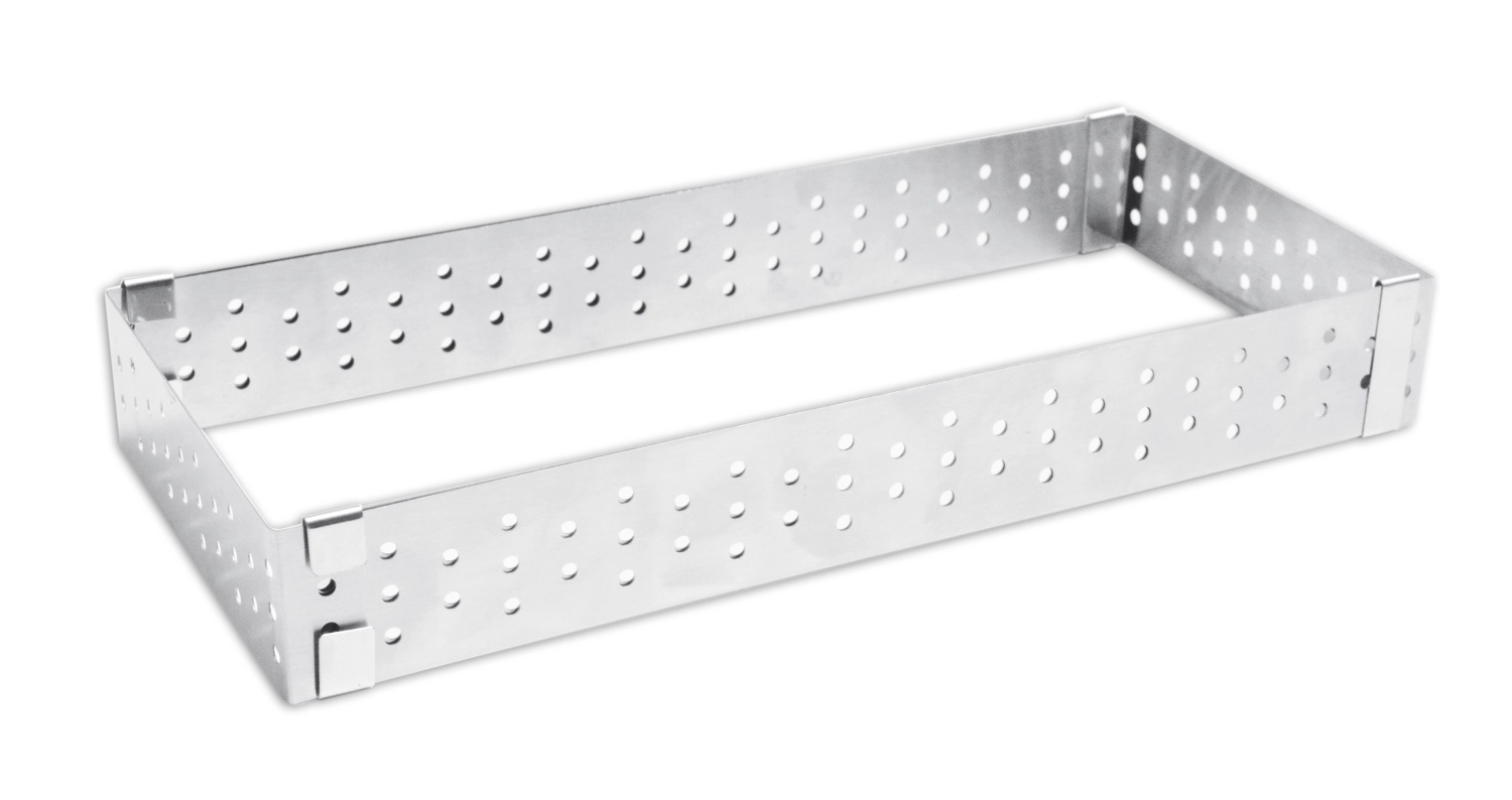 Edelstahlbackfrom perforiert ausziehbar 22-24cm H3cm