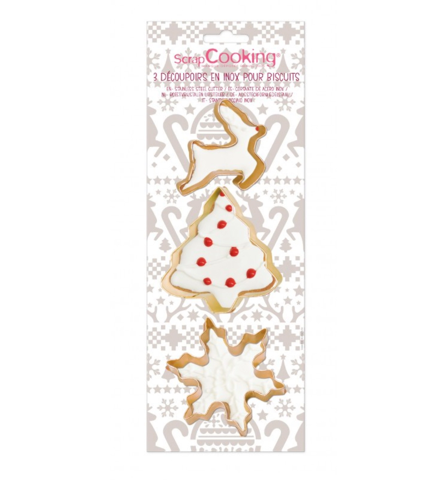 3 Stk. Ausstecher gold Schneeflocke Weihnachtsb. Wild