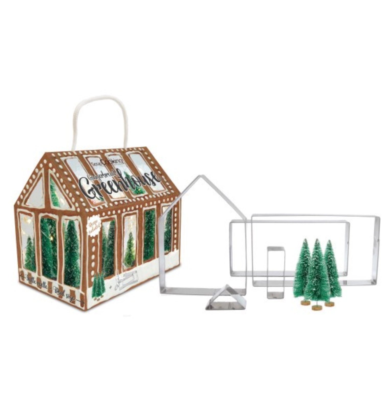 8 tlg. Set Wintergarten mit 5 Ausstecher u. 3 Tannenbäume